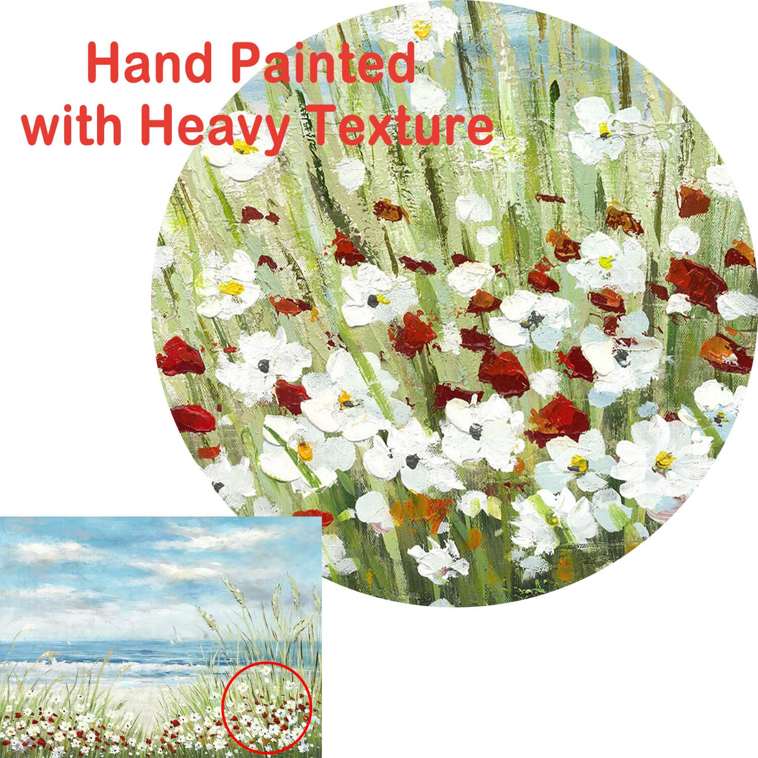 Amazon.com: UTOP-art Beach Scene Canvas Wall Art: Seaside White